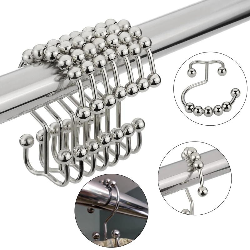Móc Treo Rèm Cửa Nhà Tắm Hai Mặt Chống Rơi Vỡ Đa Năng