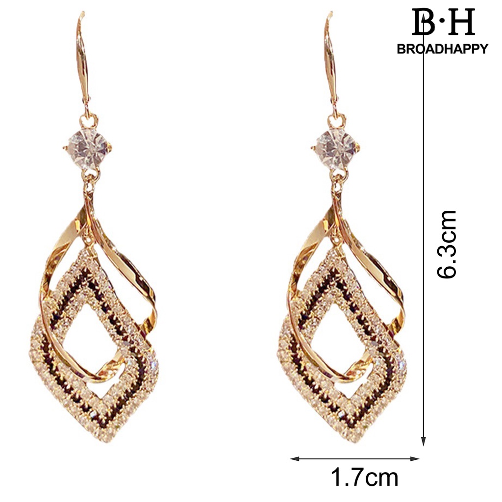 1 Đôi Bông Tai bh.g Đính Đá Thời Trang Vintage Dành Cho Nữ