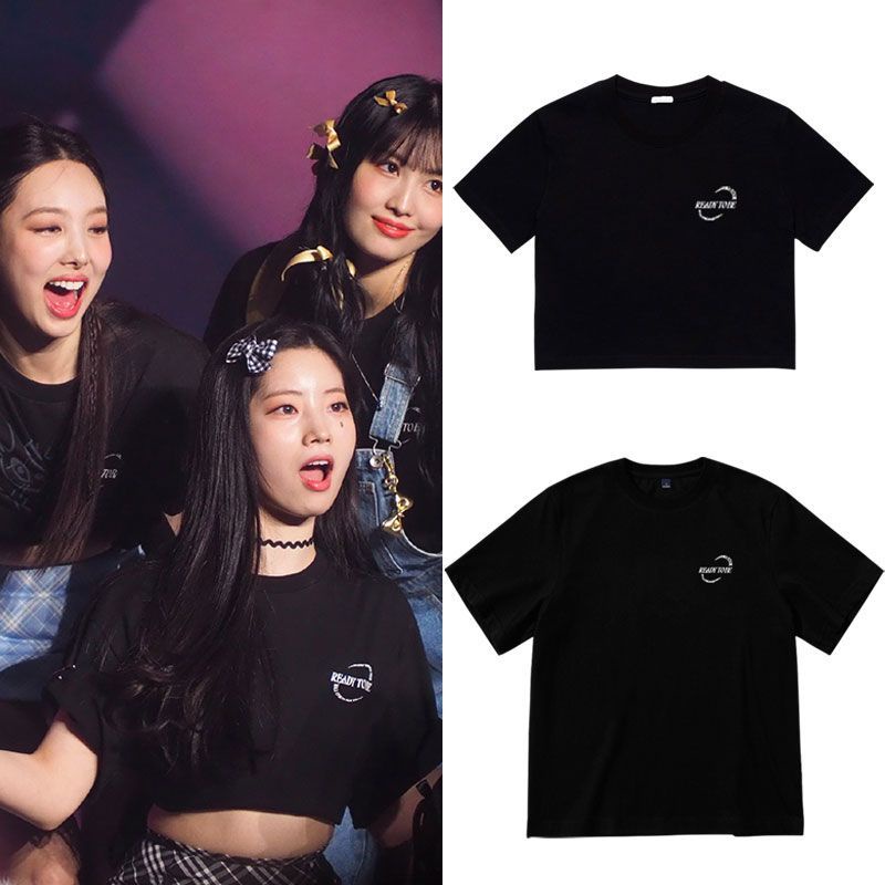Áo Croptop Cotton Tay Ngắn Dáng Rộng Phong Cách Thời Trang Hàn Quốc KPOP TWICE 5TH WORLD TOUR READY TO BE Seoul Concert Merch