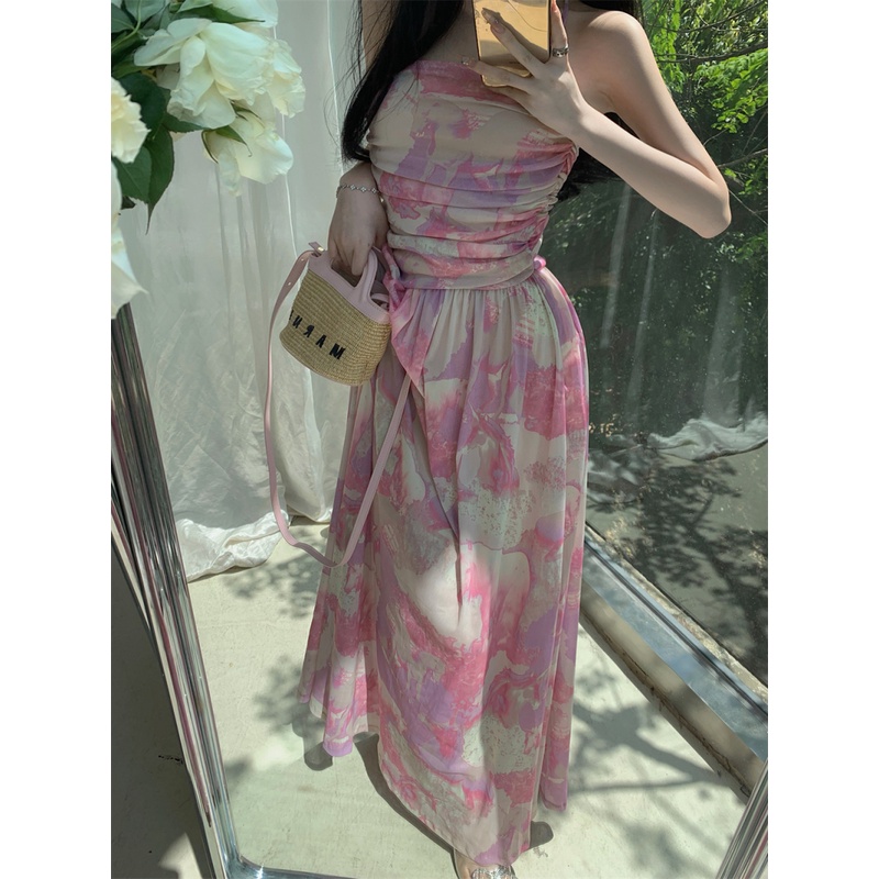 Đầm Cổ Yếm Xếp Ly Co Giãn Thời Trang Dành Cho Nữ