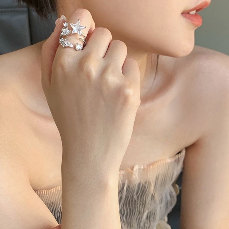 Nhẫn Hở Hình Ngôi Sao Sang Trọng Cá Tính