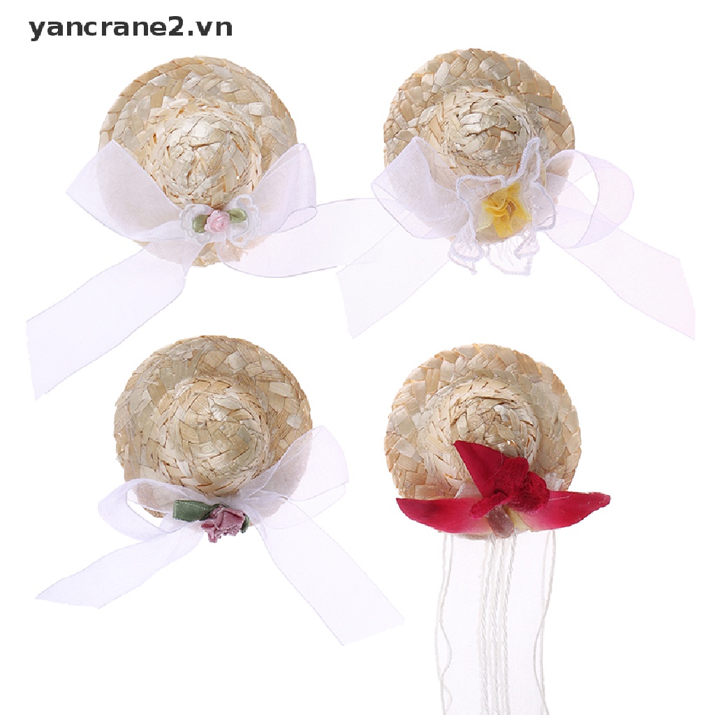 Mũ Cói Đi Biển Đính Hoa Cho Búp Bê 30cm Tỉ Lệ 1: 6