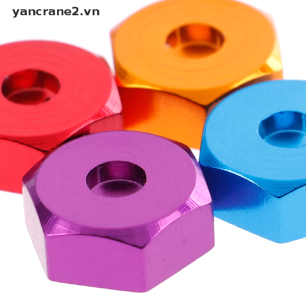 Set 4 Đai Ốc Lục Giác Bằng Nhôm 12MM Kèm Trục Lái HSP Tỉ Lệ 1 / 10