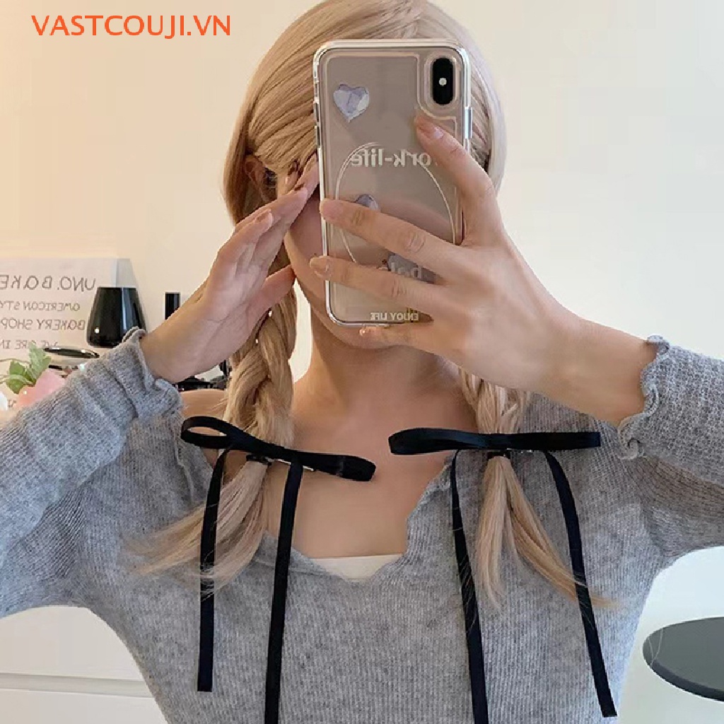 Kẹp Tóc Nơ Vải Nhung Cỡ Lớn Phong Cách Vintage