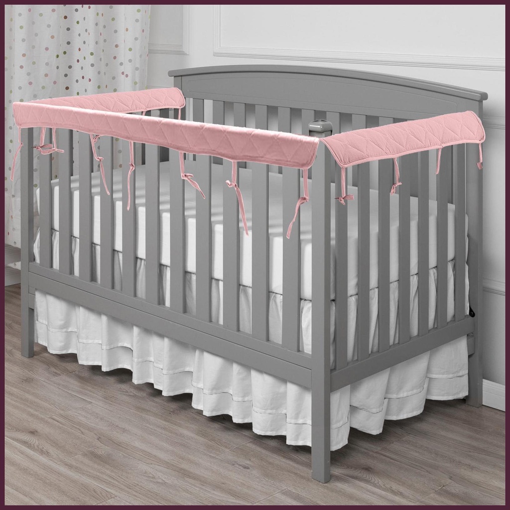 Đệm Chắn Thành Nôi Ba Mặt Dát Đá Quý Màu Trơn Bảo Vệ Toàn Diện