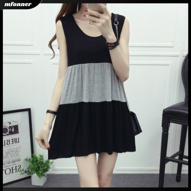 Đầm Không Tay Dáng Rộng Nhiều Lớp Màu Sắc Thời Trang Mùa Hè Dành Cho Nữ