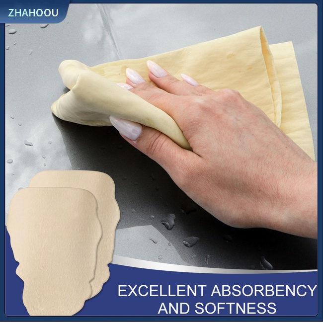 ☃Nhà Cửa☃ Set 2 Khăn Lau Kính Xe Hơi Bằng Da Lộn Thấm Hút Tốt Có Thể Tái Sử Dụng