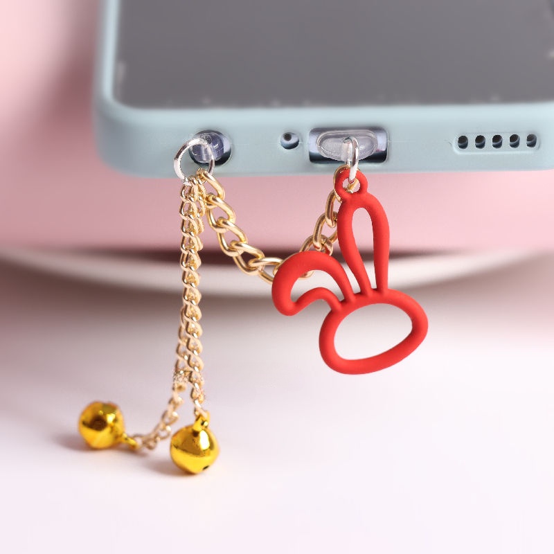 Nút Cắm Chống Bụi Cho Cổng Sạc Điện Thoại Di Động Hình Thỏ Dễ Thương