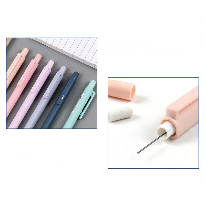 Bút Chì Bấm Bằng Nhựa Morandi Trọng Lượng Nhẹ 0.5mm Dành Cho Học Sinh