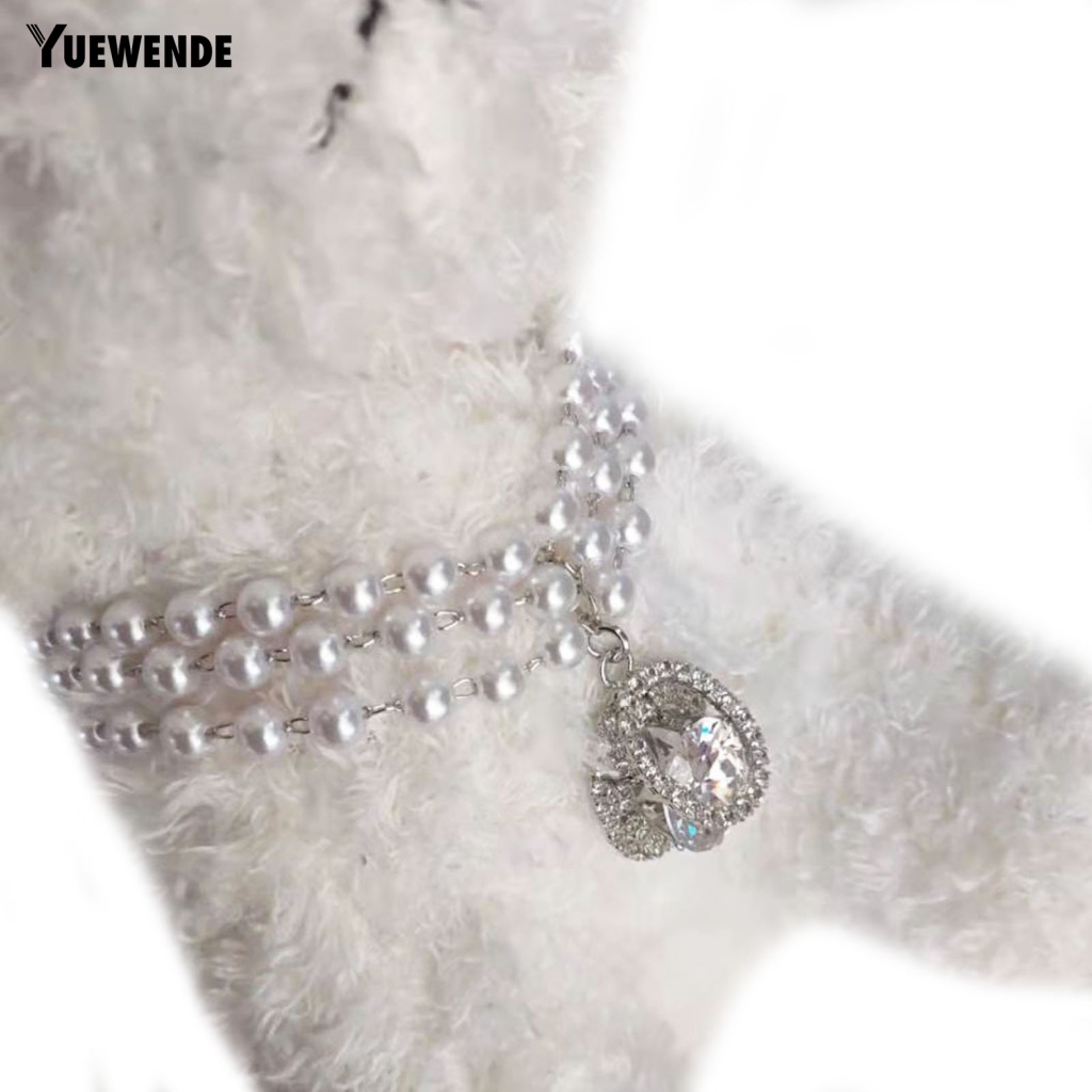 Ye.b Vòng Cổ Màu Bạc Lấp Lánh Dễ Phối Đồ Mặc Hàng Ngày Cho Chó Mèo