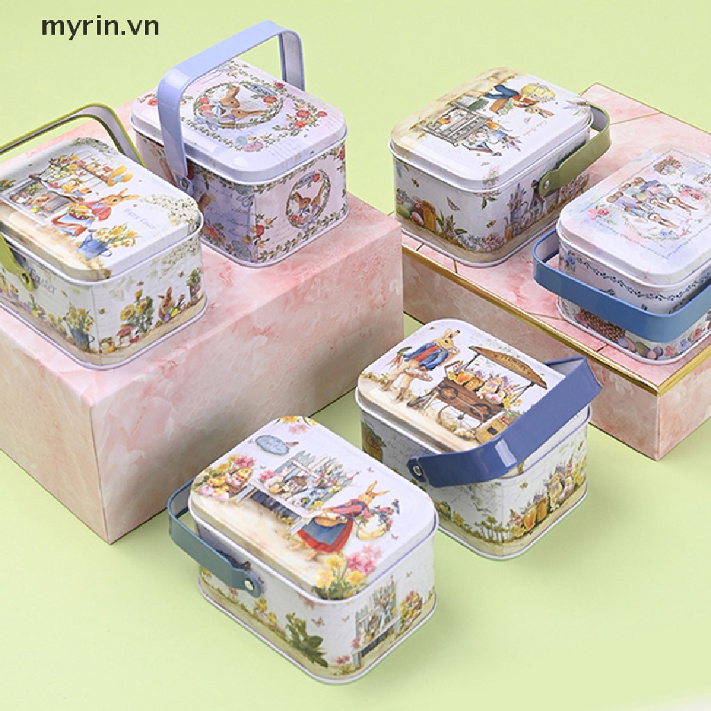 Hộp Thiếc Nhỏ Đựng Kẹo Hình Vali Phong Cách Vintage