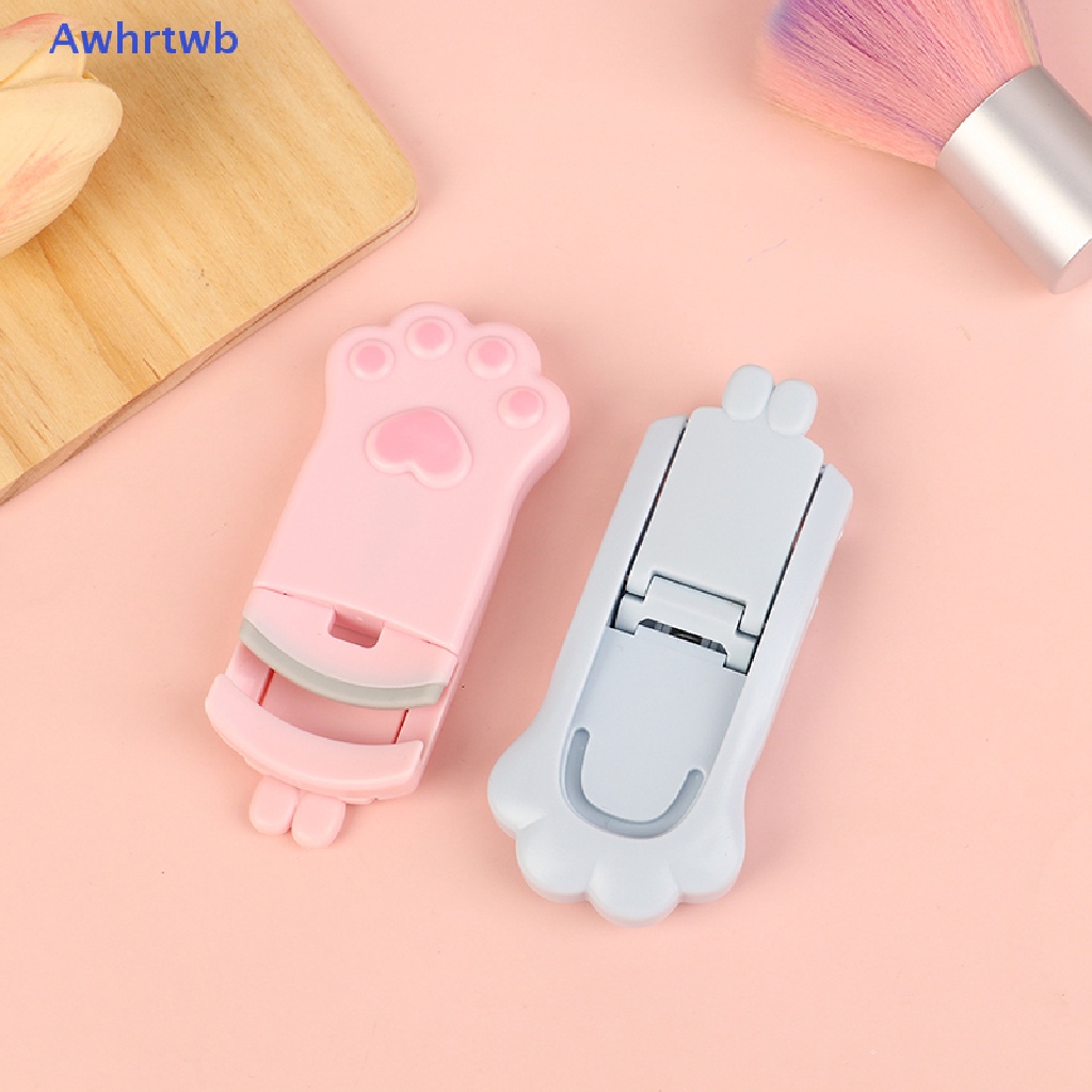 1 Bộ Dụng Cụ Uốn Cong Lông Mi Bằng Nhựa Hình Chân Mèo Mini Dễ Thương Mới