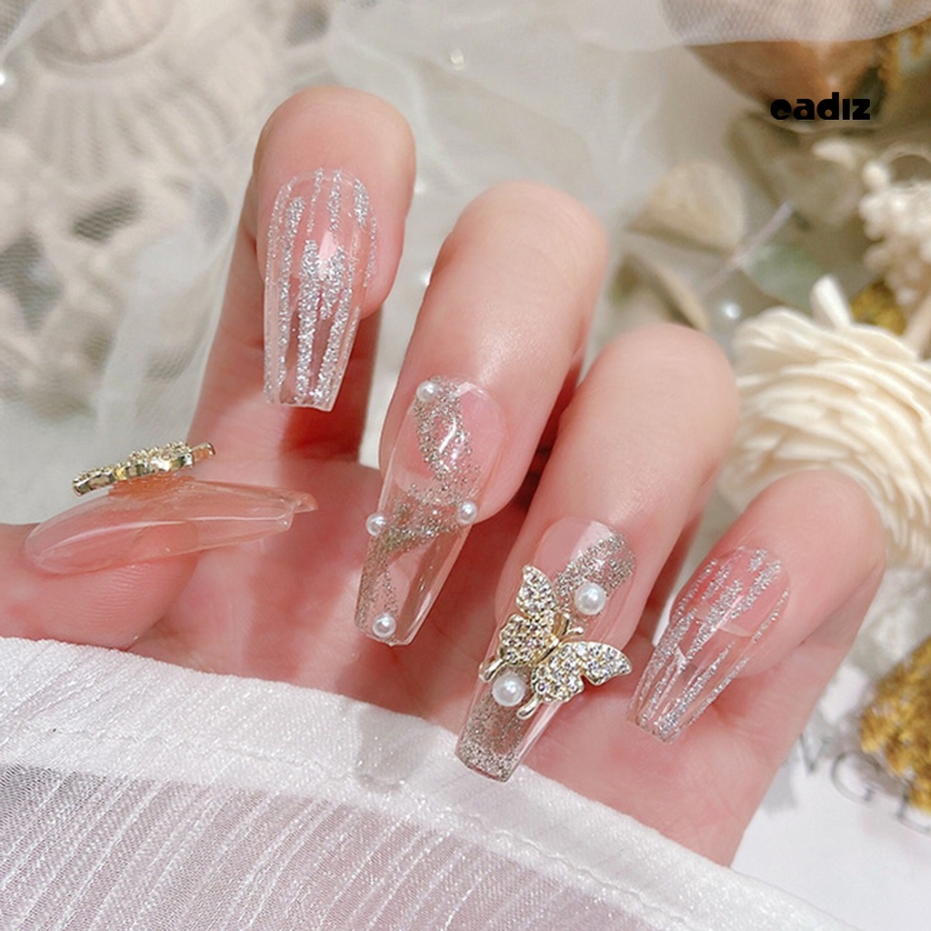 Phụ Kiện Trang Trí Móng Tay Chống Rơi Hình Bướm Sang Trọng DIY