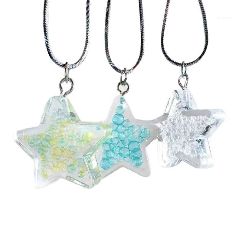 Vòng Cổ Dây Xích Rắn Bong Bóng Ngôi Sao Năm Cánh Đơn Giản Khí Chất san *