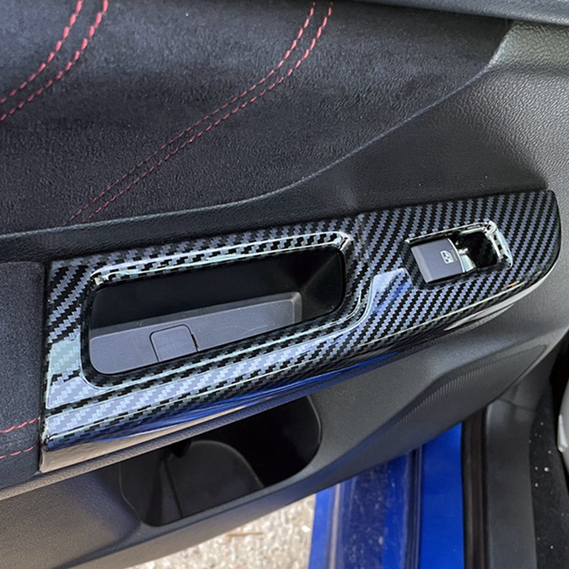 Ốp Bảo Vệ Công Tắc Cửa Sổ Xe Hơi Bằng Sợi Carbon Cho Subaru WRX / WRX STI 2015-2020 LHD