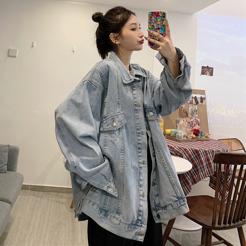 IELGY    Áo Khoác Dáng Rộng Phong Cách Mỹ Cổ Điển Thời Trang Cho Nữ