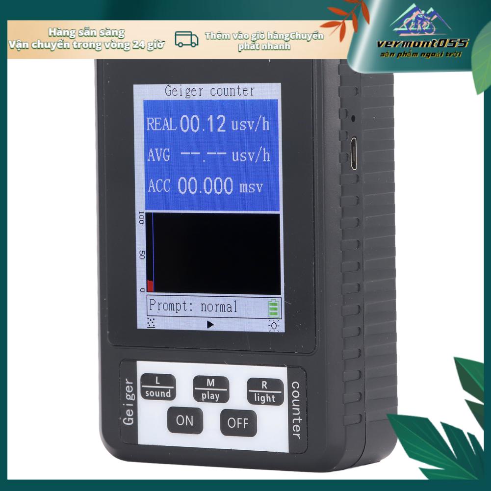 Vermont055 Máy đo bức xạ hạt nhân Geiger Counter theo dõi Beta Gamma X Ray cầm tay