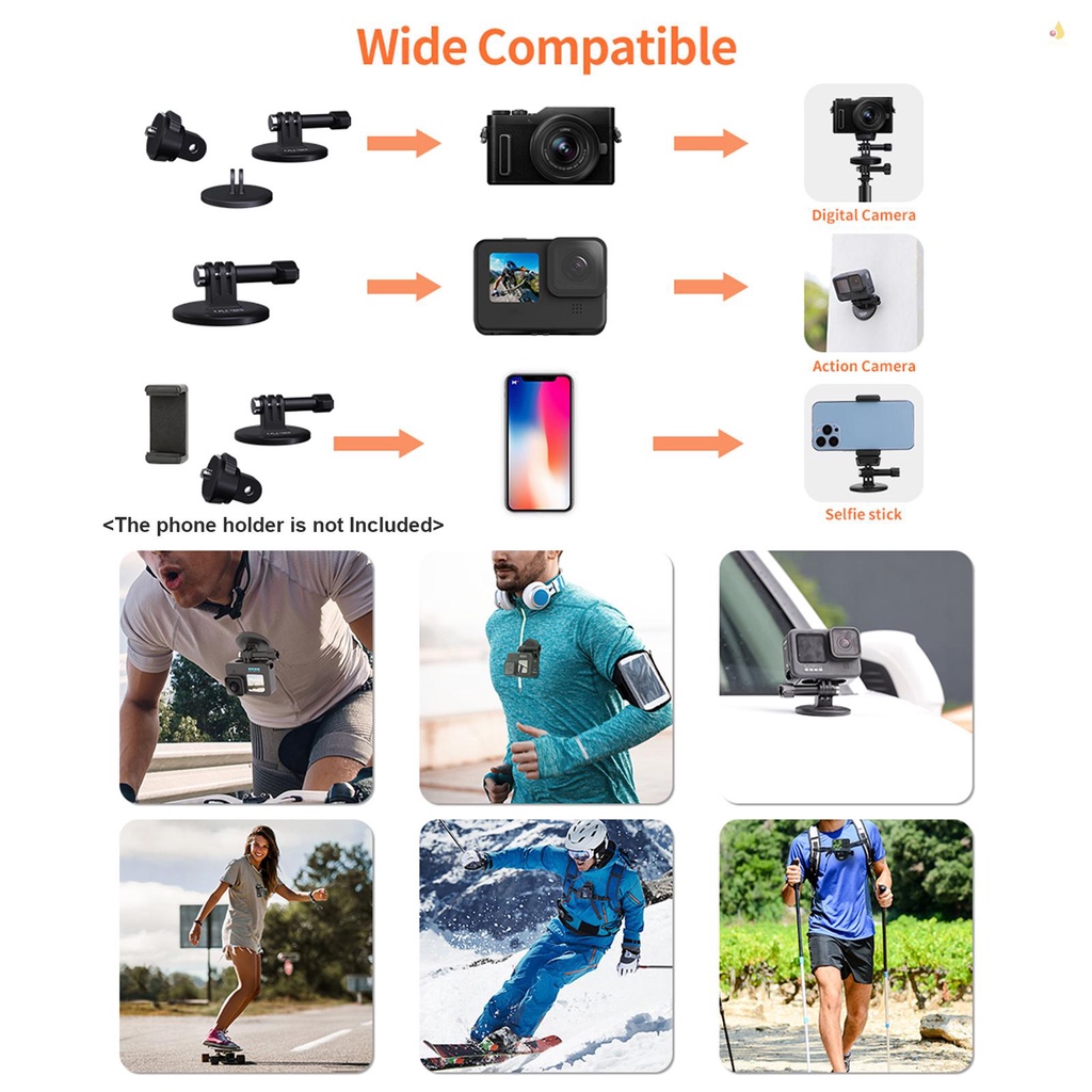 Giá Đỡ Cổ Camera Thể Thao UURIG BH-06 Tháo Lắp Nhanh Với Ốc Vít 1 / 4 Inch Cho 11 / 10 / 9 / 8 DJI Insta360