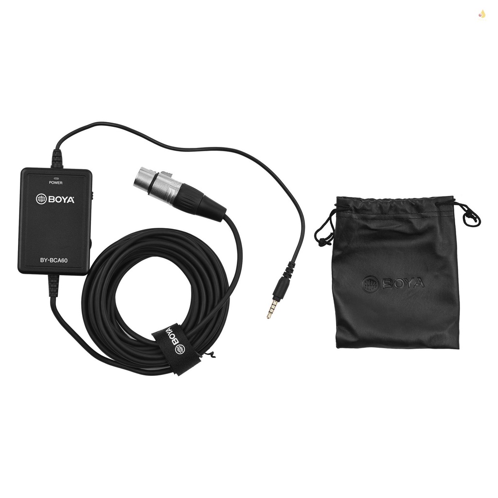 Dây Cáp Micro BOYA BY-BCA60 6M / 20FT XLR Sang Cổng 3.5mm Điều Khiển Âm Lượng 48V Phantom Cho Điện Thoại Thông Minh / Máy Tính Bảng
