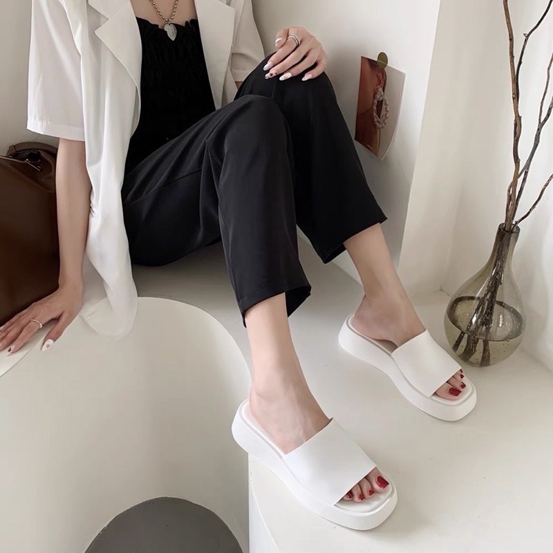 Dép Nữ Quai Ngang 5P Bánh Mì Đế Xuồng Phong Cách Thời Trang Styfani