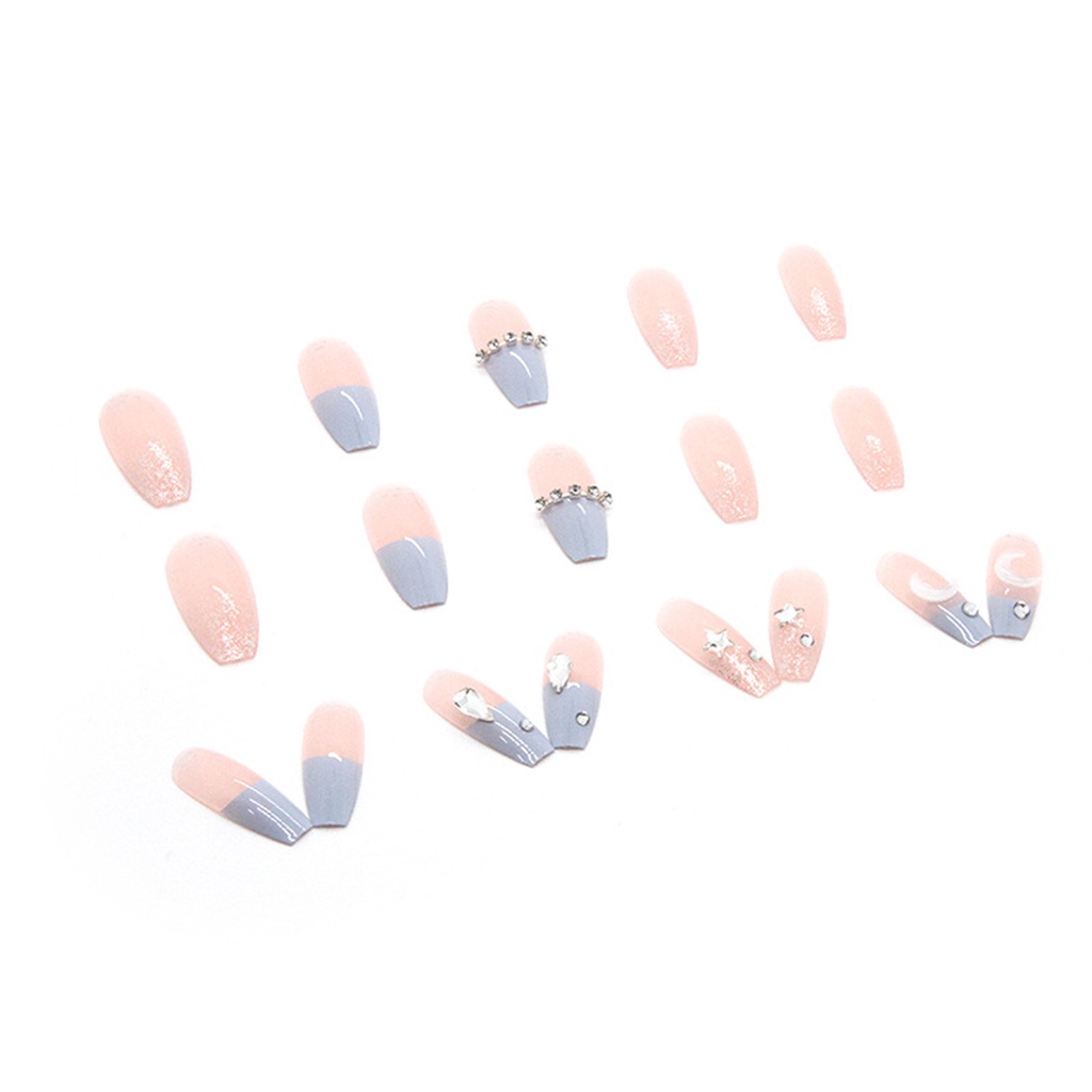 1 Bộ Móng Tay Giả Che Phủ Toàn Diện Có Thể Tái Sử Dụng Kèm Keo Dán Dùng Cho Salon Làm Móng
