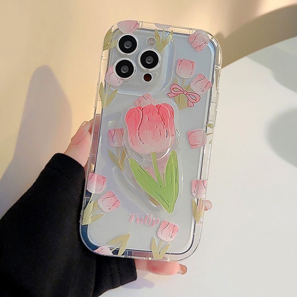 Ốp Điện Thoại TPU Mềm Chống Sốc Hình Hoa Tulip Cho IPhone 11 12 13 14 Pro Max