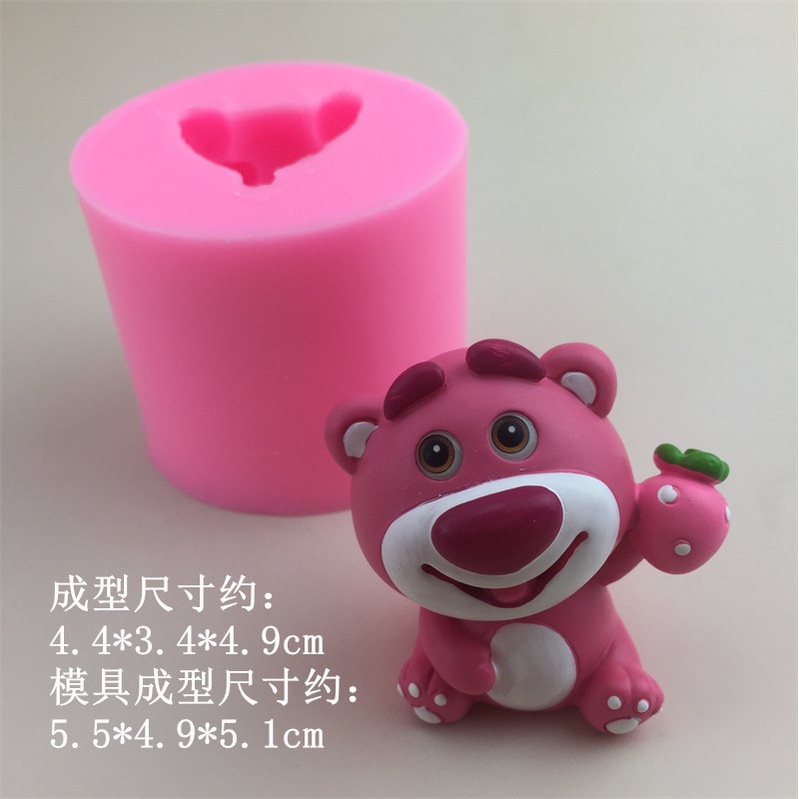 Khuôn silicone Khuếch Tán Tinh Dầu Hình Gấu / Dâu Tây Ba Chiều Trang Trí Xe Hơi