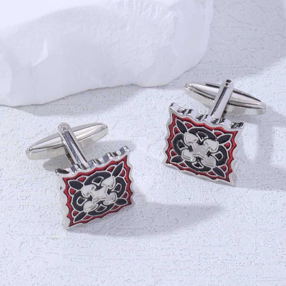 Khuy Măng Sét Vuông Họa Tiết Vintage Thời Trang Cho Nam