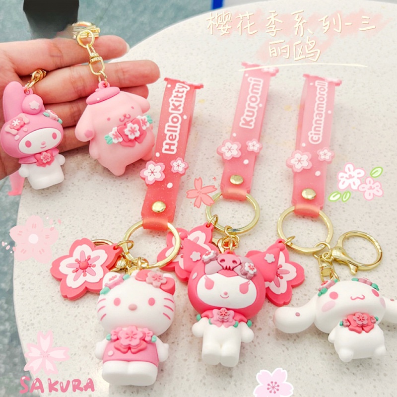 Móc Chìa Khóa / Điện Thoại Di Động Hình Sanrio Hello Kitty Melody Kuromi Dễ Thương