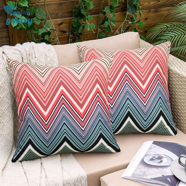 Galaxy Bộ 2 Vỏ Gối Họa Tiết Sọc Nhiều Màu Sắc Trang Trí Giường Ngủ