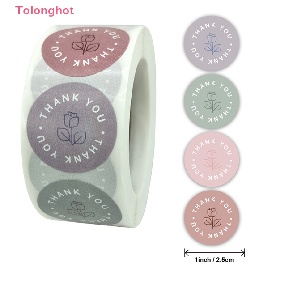 Bộ 500 Miếng Dán Tự Dính In Chữ Thank You Màu Sắc Cổ Điển Tiện Dụng