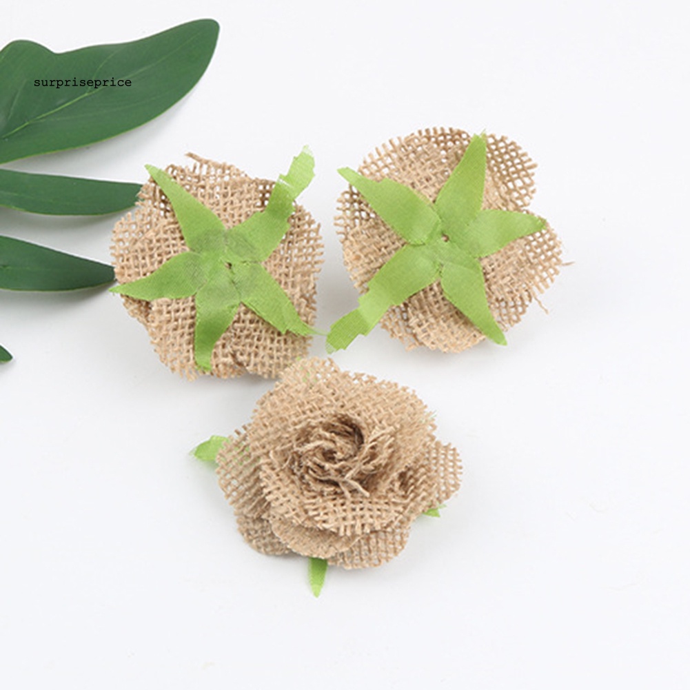 Set 10 Hoa Hồng Bằng Vải Bố Dùng Trang Trí Tiệc Cưới / Giáng Sinh DIY