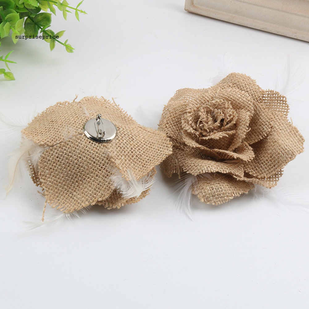 Set 10 Hoa Hồng Bằng Vải Bố Dùng Trang Trí Tiệc Cưới / Giáng Sinh DIY