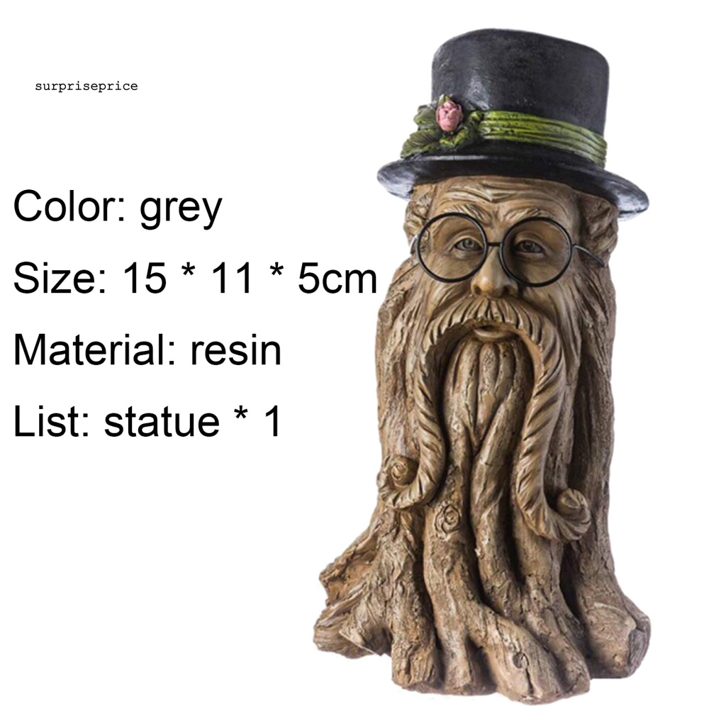 Mô Hình Điêu Khắc Sân Vườn Bằng Nhựa Resin Không Phai Màu Phong Cách Vintage Kèm Mũ