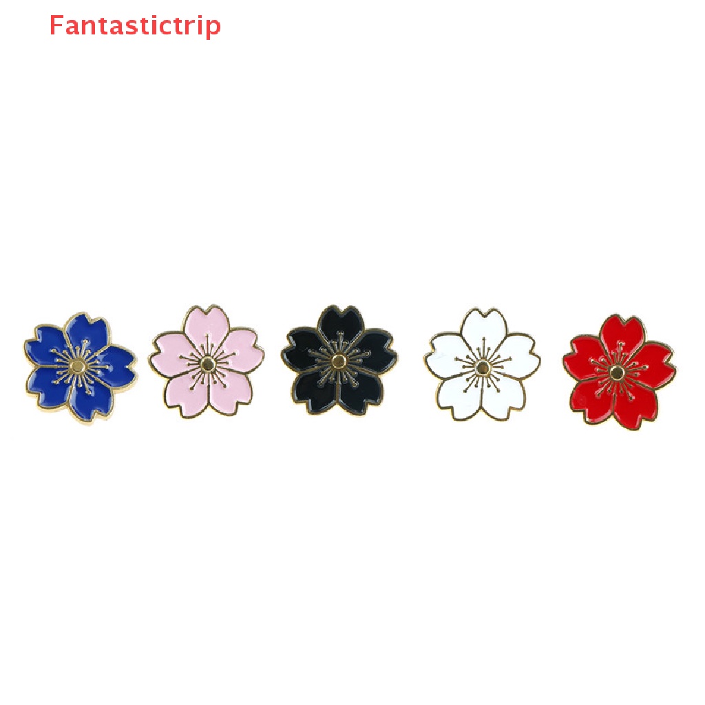 [Fantastictrip] 1 Huy Hiệu Cài Áo Khoác Túi Xách Tráng Men Hình Hoa Anh Đào Mới