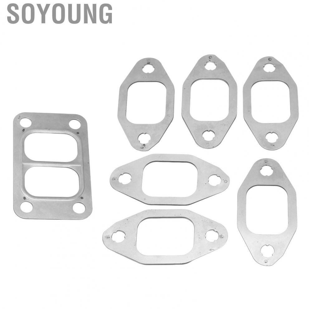 Soyoung Exhaust Manifold Tube Gasket  Set Strong Sealing Thermal Conduction Metal Alloy for Car