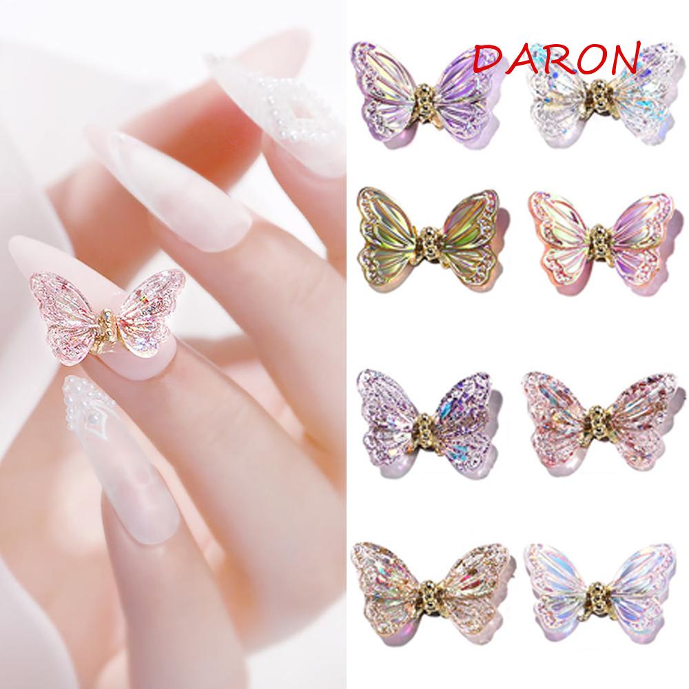 Phụ Kiện Trang Trí Móng Tay Hình Bướm Màu Aurora Lấp Lánh