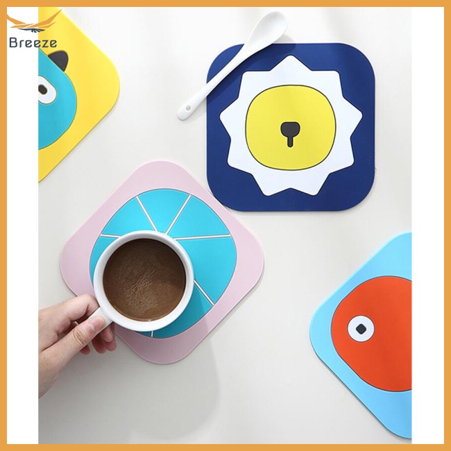 Miếng Lót Ly Cách Nhiệt Bằng Silicon Mềm Hình Vuông 15cm