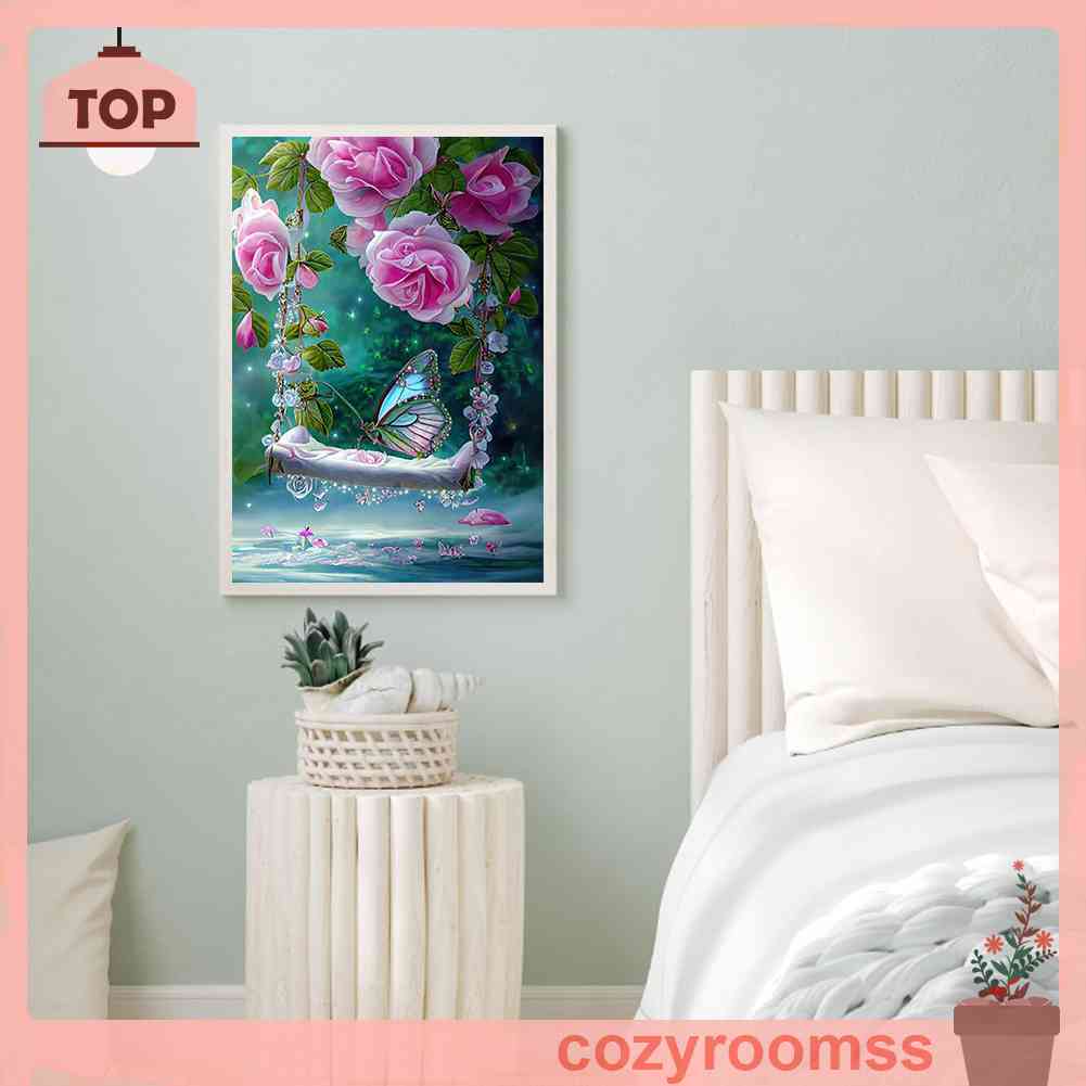 Tranh Đính Đá Kim Cương Toàn Bộ 5D DIY Hình Vẽ Bướm