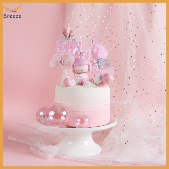 Topper Trang Trí Bánh Kem Hình Tai Thỏ Dễ Thương