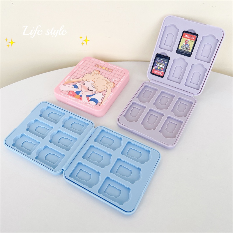 Ốp Bảo Vệ Máy Chơi Game Switch 12 Ngăn Họa Tiết Hoạt Hình Dễ Thương