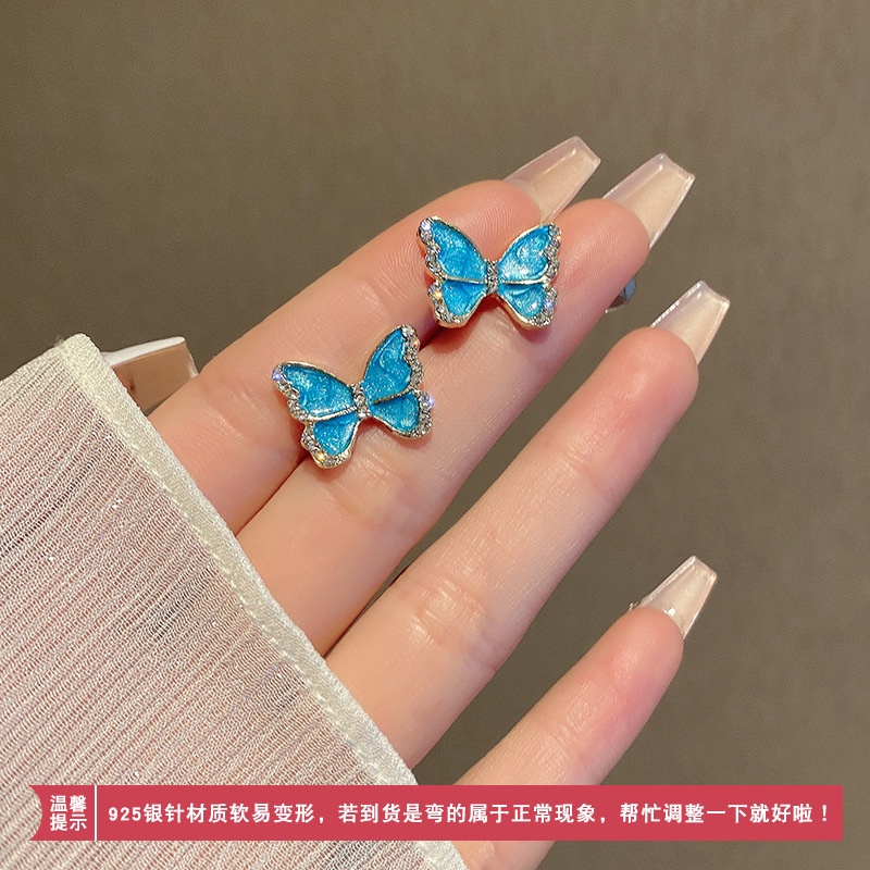 Bông Tai Hình Bướm / Ngôi Sao Đính Đá Dễ Thương Thanh Lịch Phong Cách Hàn Quốc Cho Nữ