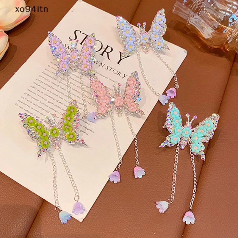 Kẹp Tóc Hình Cánh Bướm Phối Tua Rua Dễ Thương Cho Bé Gái