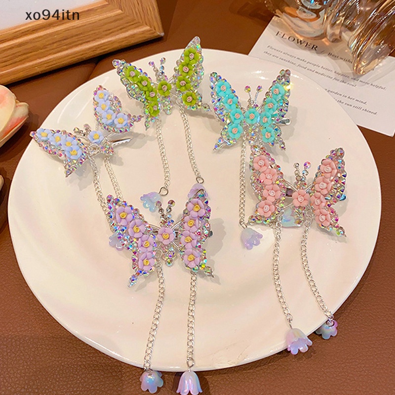 Kẹp Tóc Hình Cánh Bướm Phối Tua Rua Dễ Thương Cho Bé Gái