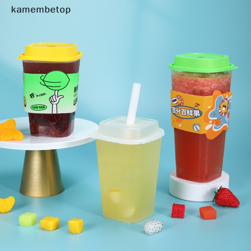 Bình Đựng Nước Trà Sữa Dùng Một Lần Hình Vuông 650ml / 960ml