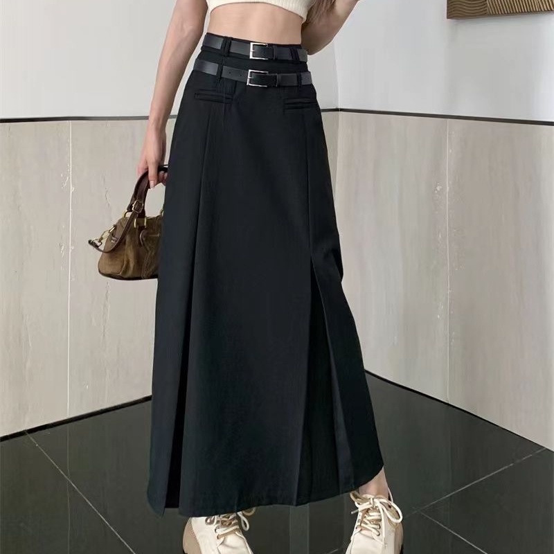 COZOK Chân Váy Dài Lưng Cao Thiết Kế Đơn Giản Thời Trang Thanh Lịch Cho Nữ