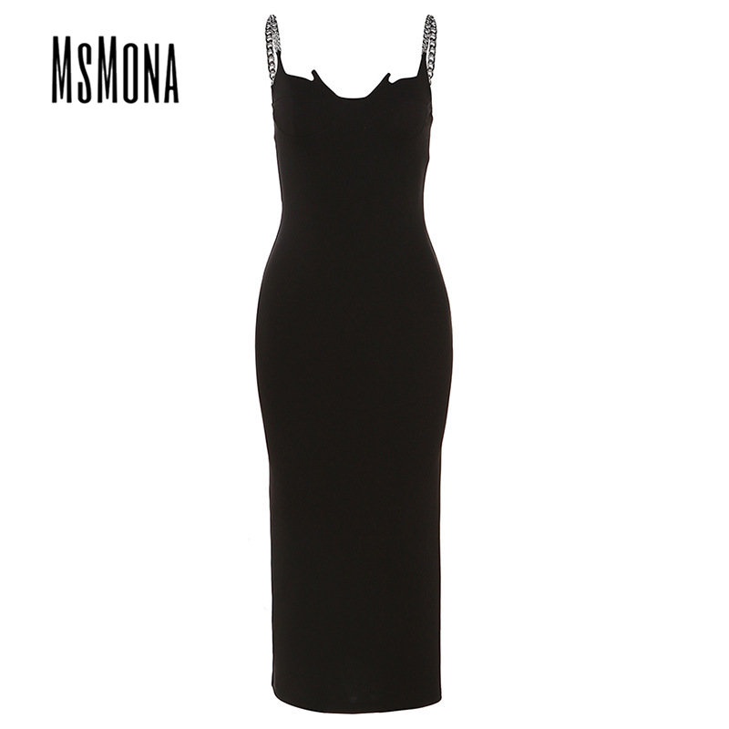 Đầm Midi Không Tay Hở Vai Màu Trơn Thời Trang 2023 Dành Cho Nữ