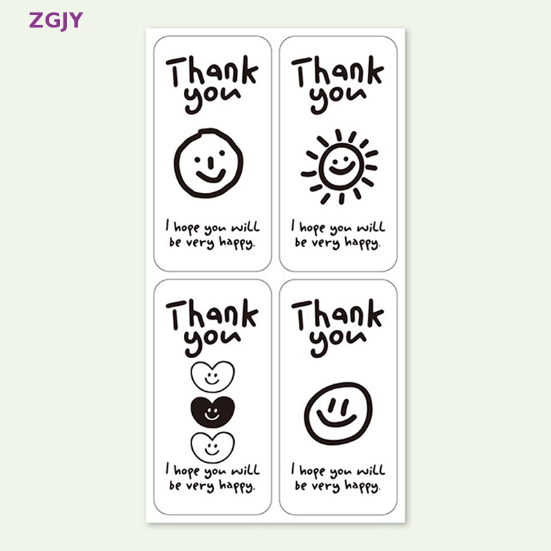 Set 100-25 Tấm Nhãn Dán Chữ Thank You Trang Trí Hộp Quà Mới