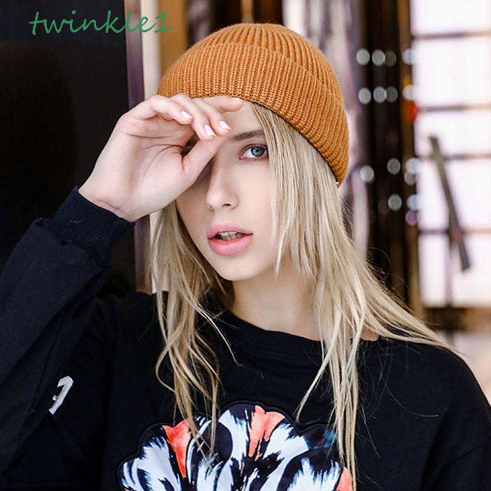 Mũ Dệt Kim Không Vành Màu Sắc Trơn In Hình Gấu Bắc Cực Phong Cách Retro Dành Cho Nữ