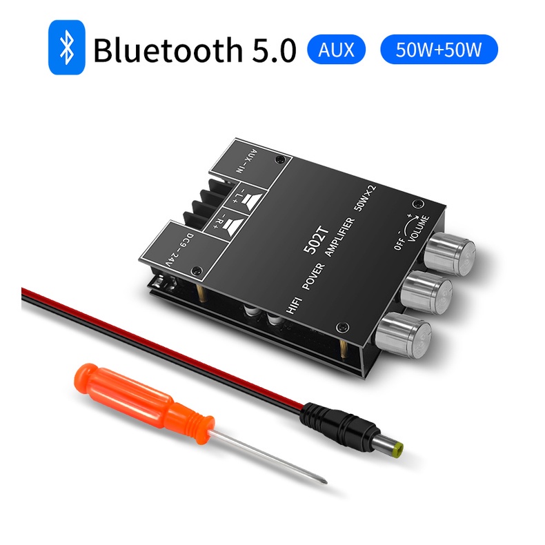 Bảng Mạch Khuếch Đại Âm Thanh ZK-502T Bluetooth 5.0 50W + 50W 2.0 AUX BT DC12-24V